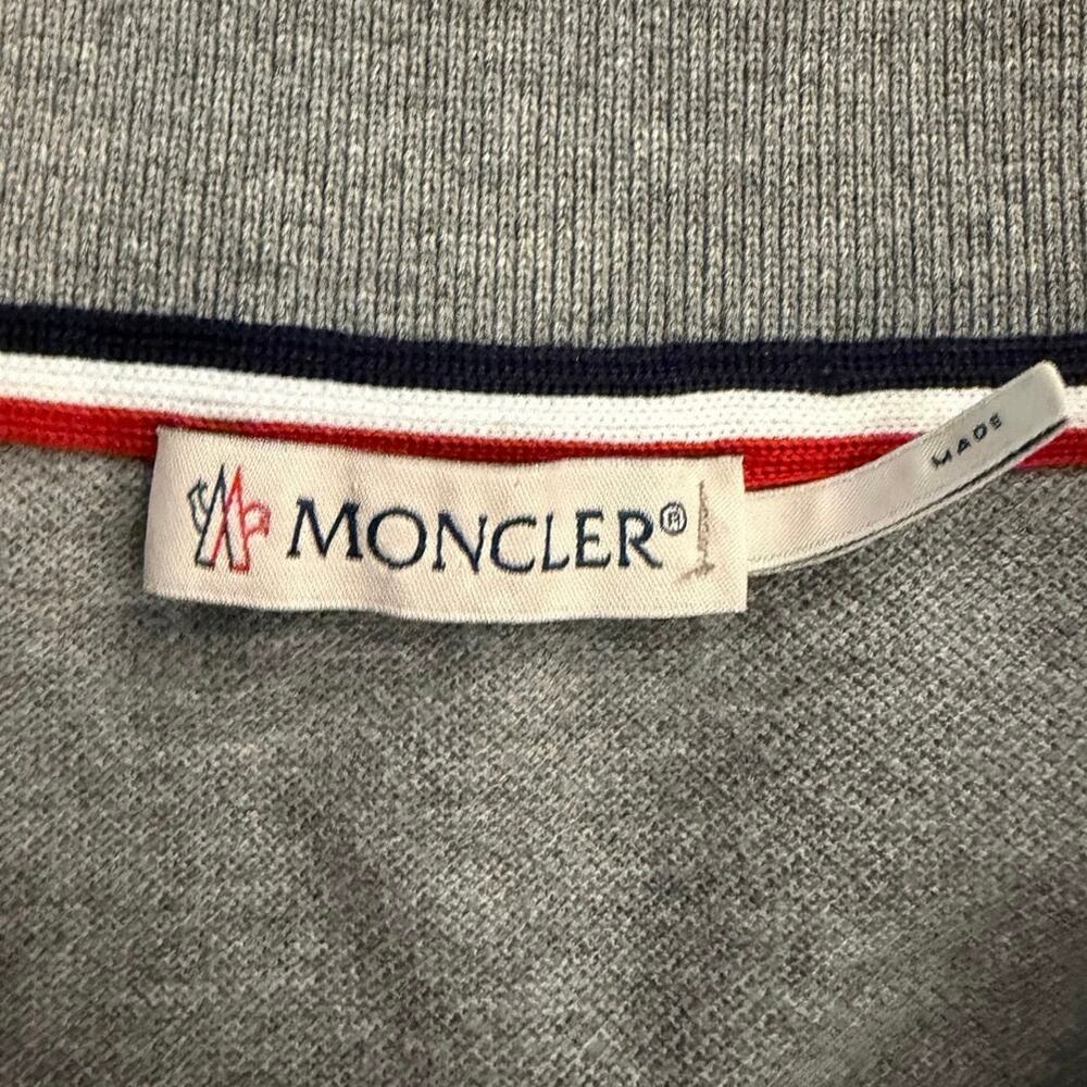 Moncler Gray Polo Shirt (Tagged L) Fits Like S/M - Picture 4 of 8